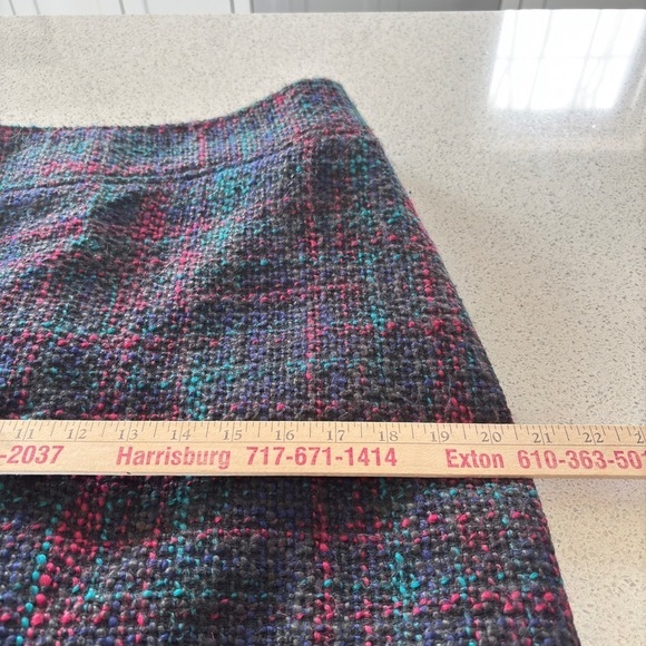 Talbots Pencil Skirt Size 10 Plaid multicolor High Rise Nubby Tweed Wool Blend - Picture 10 of 11